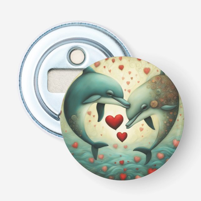 Dolphin Love 2 Bottle Opener (Front)