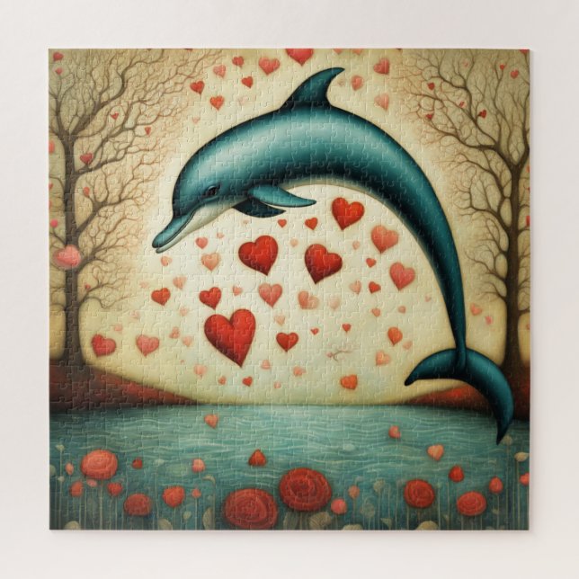 Dolphin Love 3 Jigsaw Puzzle (Vertical)