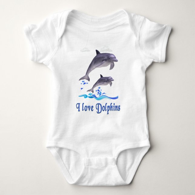 Dolphin Love Baby Bodysuit (Front)