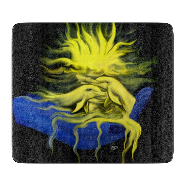Dolphin Love Cutting Board (Front)