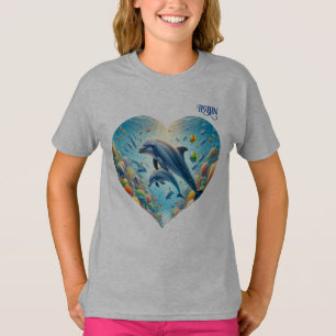 Dolphin Love Girl's Customisable  T-Shirt