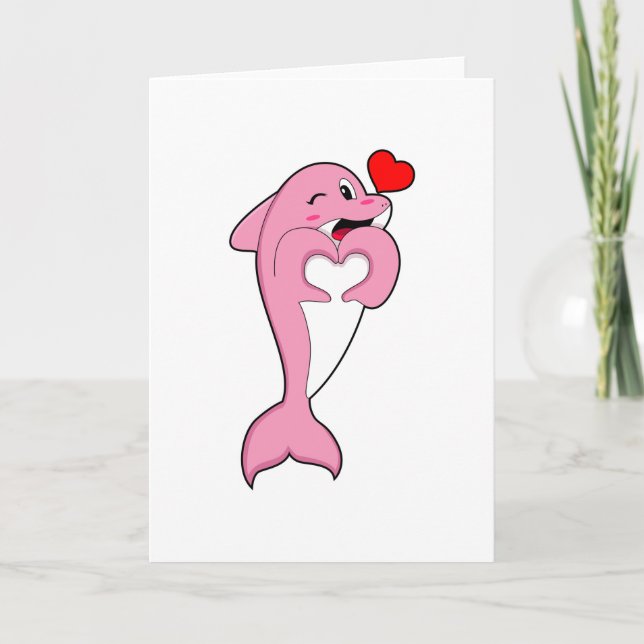 Dolphin Love Heart Card (Front)