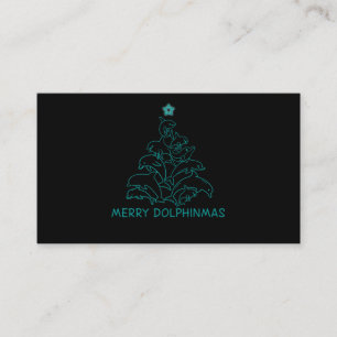 Dolphin Lover Gift  Dolphin Merry Christmas Tree Business Card