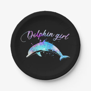 Dolphin Lover Gift  Galaxy Dolphin Girl Paper Plate