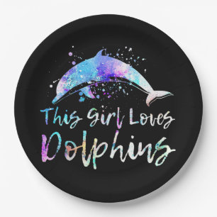 dolphin lover gift this girl loves dolphins paper plate