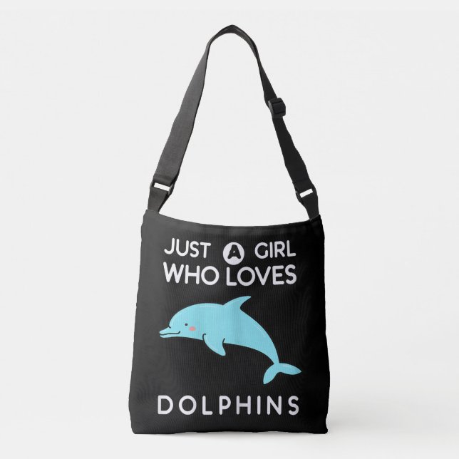 dolphin lover just a girl who loves dolphins marin crossbody bag (Front)