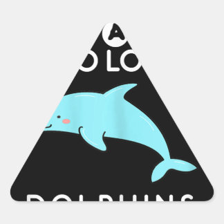 dolphin lover just a girl who loves dolphins marin triangle sticker