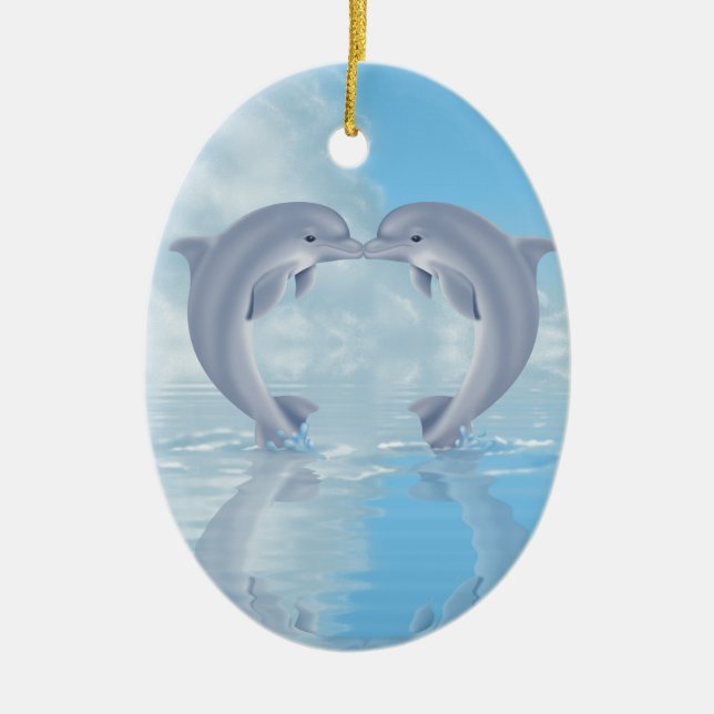 Dolphin Lovers Gift Ideas Ceramic Tree Decoration (Front)