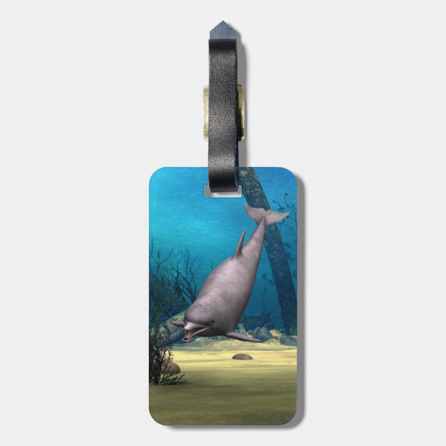 Dolphin Luggage Tag (Back Vertical)