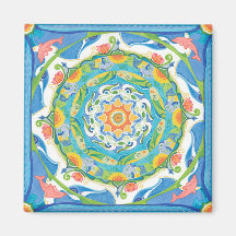 Dolphin Mandala Refrigerator Magnet