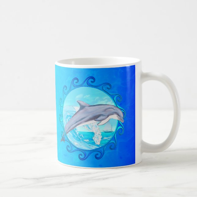 Dolphin Maori Sun Coffee Mug (Right)