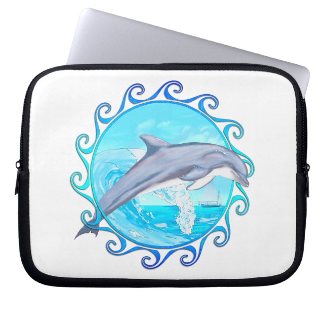 Dolphin Maori Sun Laptop Sleeve (Front)