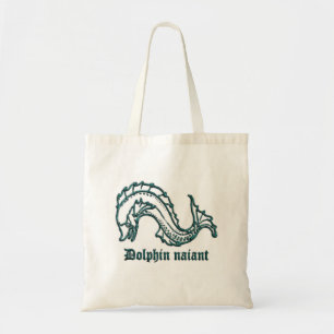Dolphin mediaeval heraldry tote bag