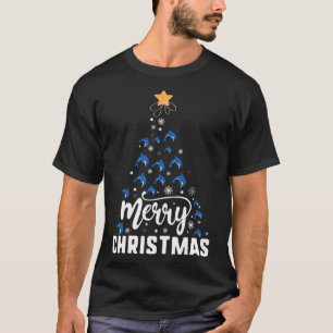 Dolphin Merry Christmas Tree Family Xmas Holidays T-Shirt