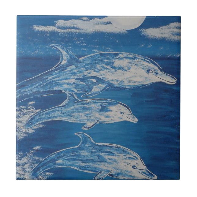 Dolphin Midnight Swim Tile (Front)