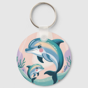 Dolphin Mum and Baby Key Ring