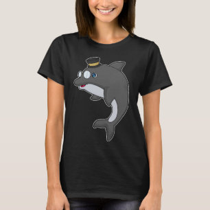 Dolphin Nerd Hat Glasses T-Shirt