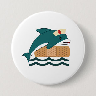 Dolphin Nurse 7.5 Cm Round Badge