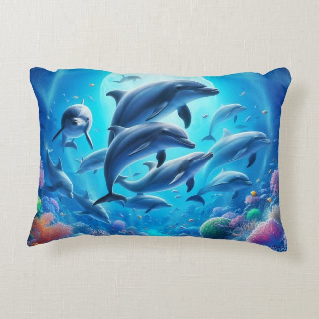dolphin nursery decorative cushion (Back)