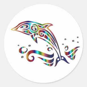 Dolphin Ocean Sea Creature Colourful Stickers