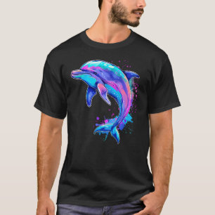 Dolphin Ocean Sea Dolphin Watercolor Sea Ocean Ani T-Shirt