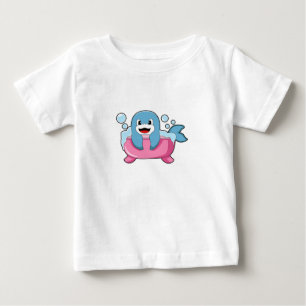 Dolphin on Bathtub Baby T-Shirt