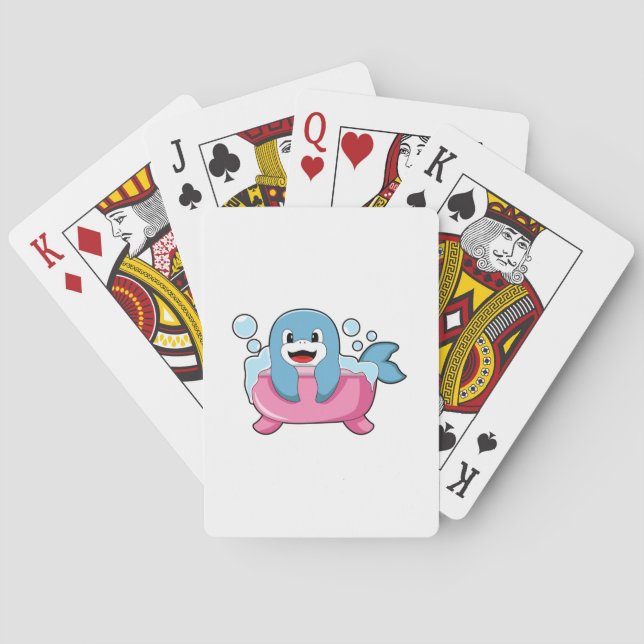 Dolphin on Bathtub Playing Cards (Back)