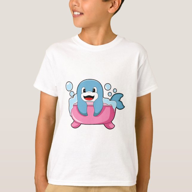 Dolphin on Bathtub T-Shirt (Front)