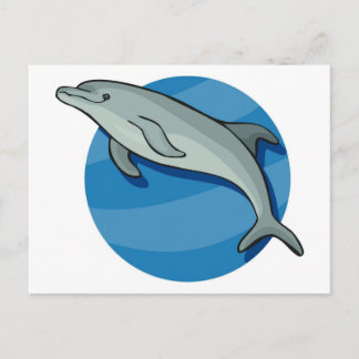 Dolphin on Blue Postcard