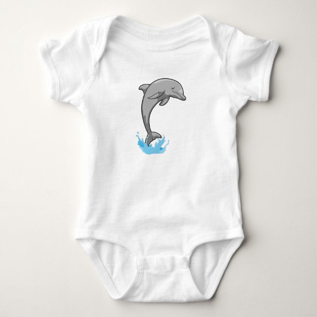Dolphin over Water Baby Bodysuit (Front)