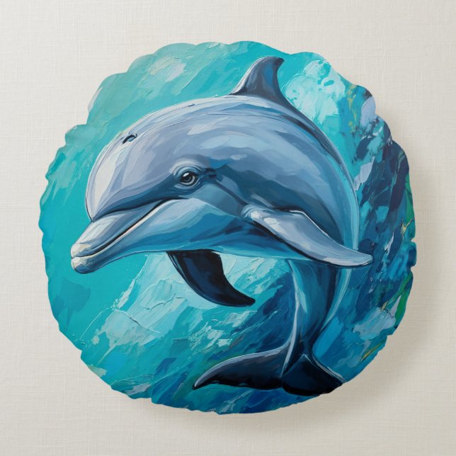 dolphin paint textured cushion (Front)