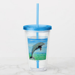 Dolphin Painting Acrylic Tumbler