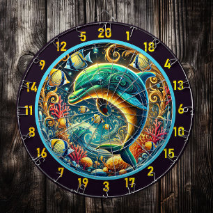 Dolphin Paradise Dartboard: Coastal Flair Dartboard