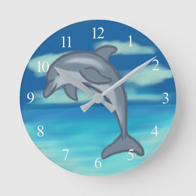 Dolphin Paradise Round Clock (Front)