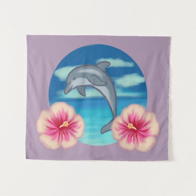 Dolphin Paradise Tapestry (Front (Horizontal))