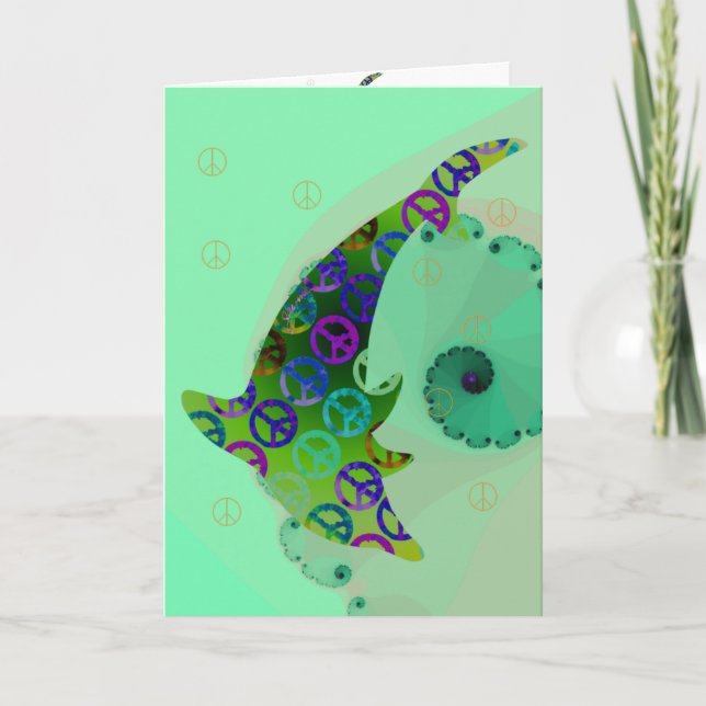 Dolphin Peace Friday Shell Greeting Card (Front)