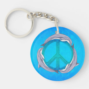 Dolphin Peace Key Ring