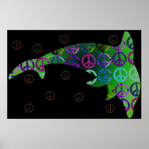 Dolphin Peace Monday Print