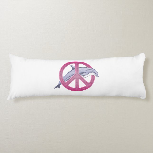Dolphin Peace Pink Body Cushion (Front)