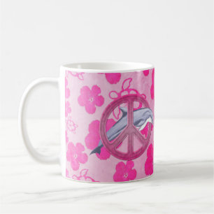Dolphin Peace Pink Coffee Mug