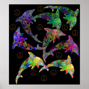 Dolphin Peace Pod Poster