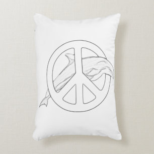 Dolphin Peace Sign Adult Colouring Pillow