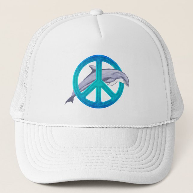 Dolphin Peace Trucker Hat (Front)