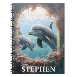 Dolphin Peeking Personalised  Notebook
