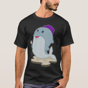 Dolphin Pensioner Walking stick T-Shirt