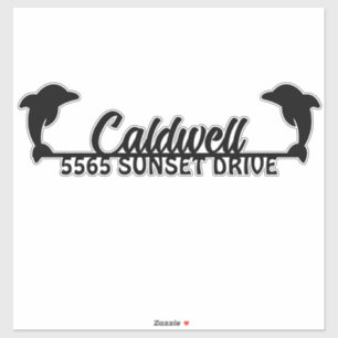 Dolphin Personalised Address Mailbox Sticker