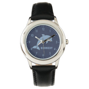 Dolphin Personalised Custom Name Back To School Watch