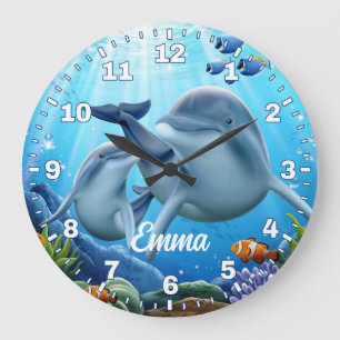 Dolphin Personalizable Wall Clock