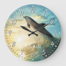 Dolphin Personalizable Wall Clock