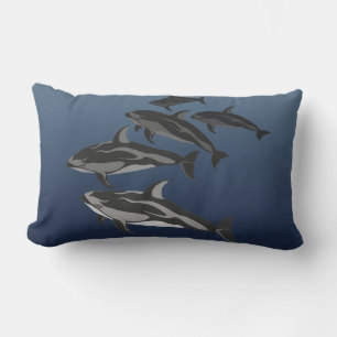Dolphin Pillow White Sided Dolphin Throw Pillow